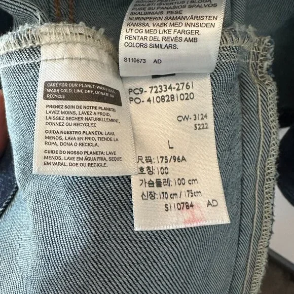 Levis Dark Wash Large Blue Denim Jacket  NWT - Picture 13 of 16